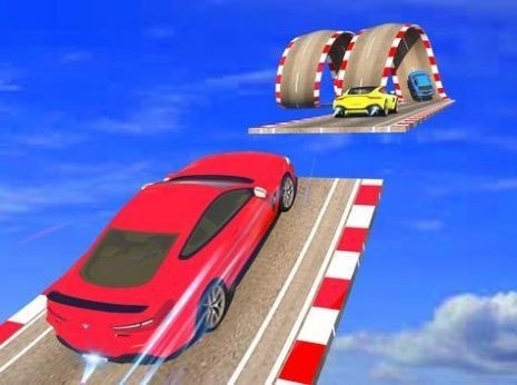 空中坡道汽车特技3D